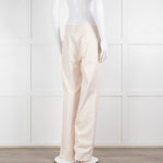 Carolina Herrera Cream Cotton Side Zip Trousers