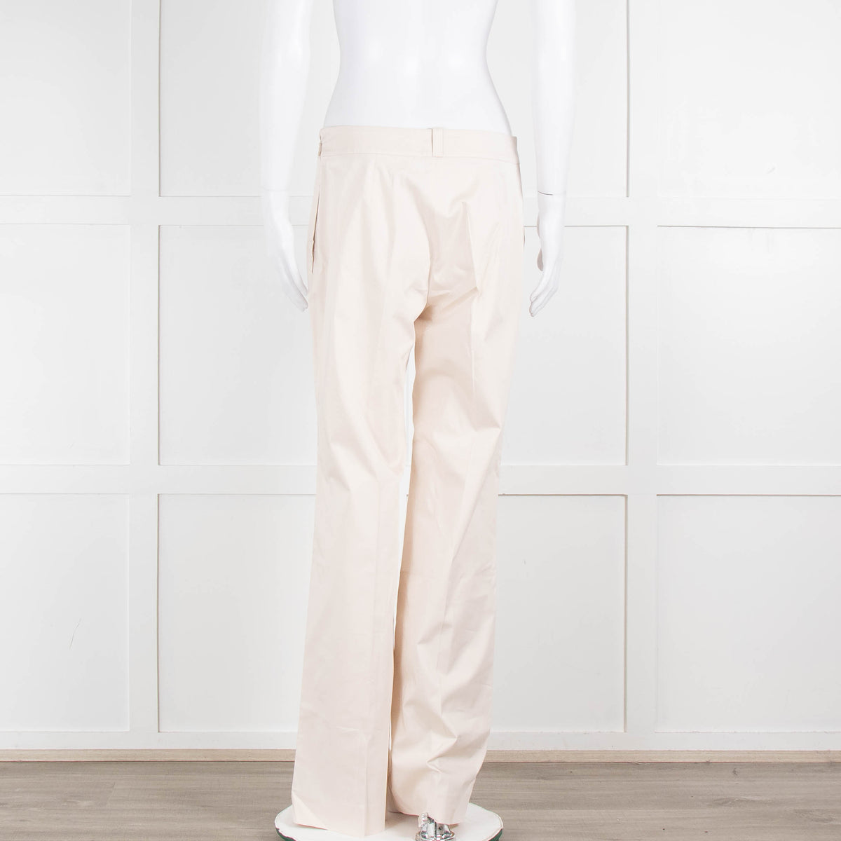 Carolina Herrera Cream Cotton Side Zip Trousers