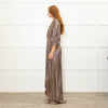 Ba&Sh Gold Zig Zag Full Length V Neck Dress