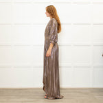Ba&Sh Gold Zig Zag Full Length V Neck Dress