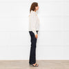 Sezane Cream Cotton Broderie Anglaise Frill Detail Blouse