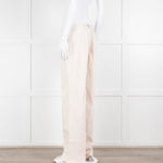 Carolina Herrera Cream Cotton Side Zip Trousers