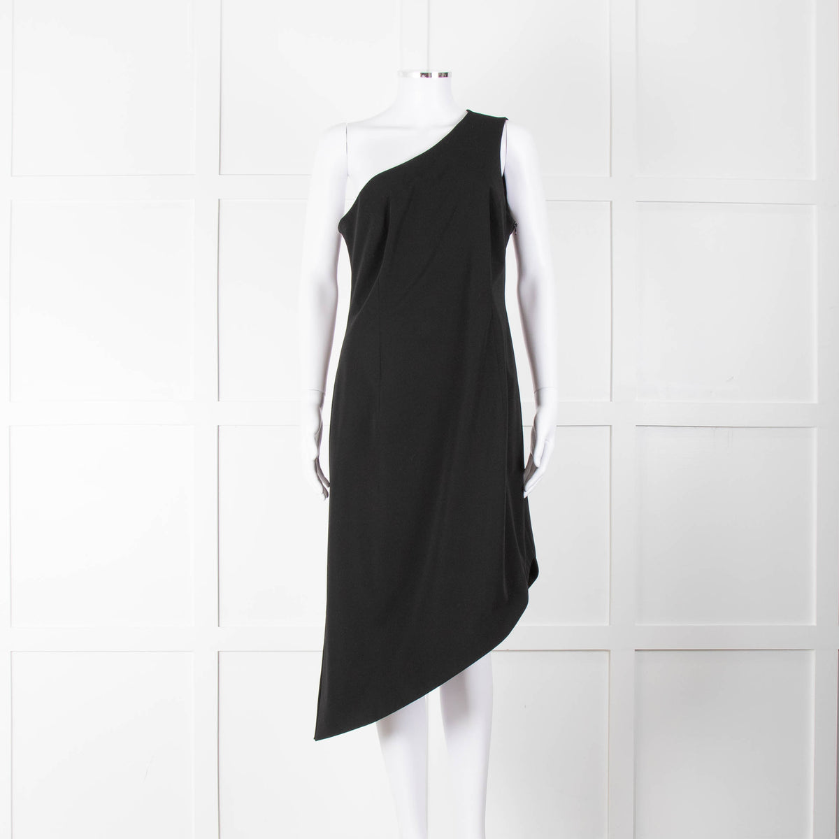 MM6 Maison Margiela Black One Shoulder Asymmetric Dress