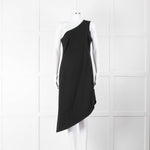 MM6 Maison Margiela Black One Shoulder Asymmetric Dress