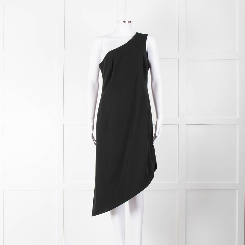 MM6 Maison Margiela Black One Shoulder Asymmetric Dress