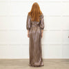 Ba&Sh Gold Zig Zag Full Length V Neck Dress