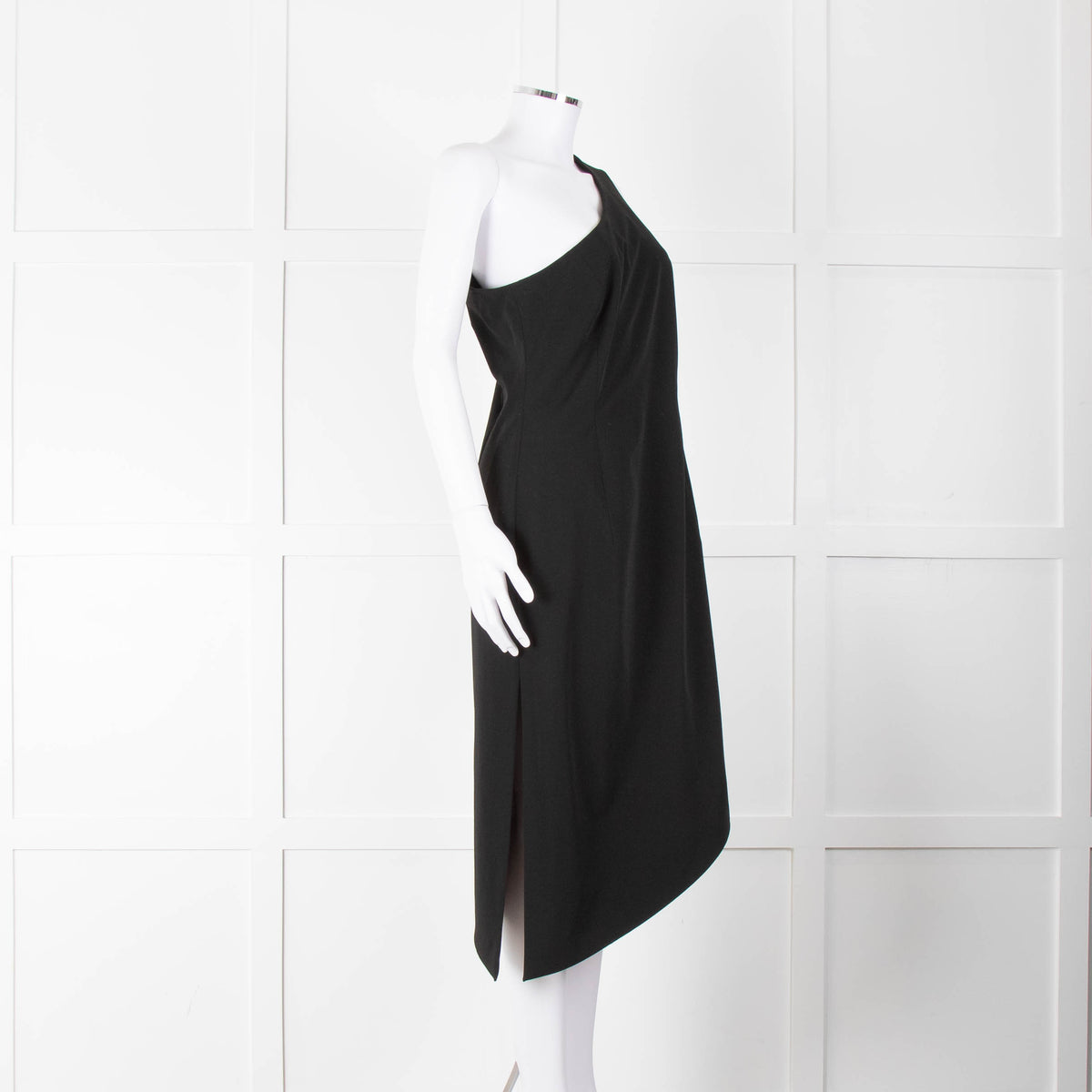 MM6 Maison Margiela Black One Shoulder Asymmetric Dress