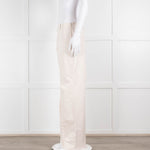 Carolina Herrera Cream Cotton Side Zip Trousers