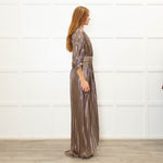 Ba&Sh Gold Zig Zag Full Length V Neck Dress