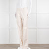Carolina Herrera Cream Cotton Side Zip Trousers