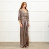 Ba&Sh Gold Zig Zag Full Length V Neck Dress