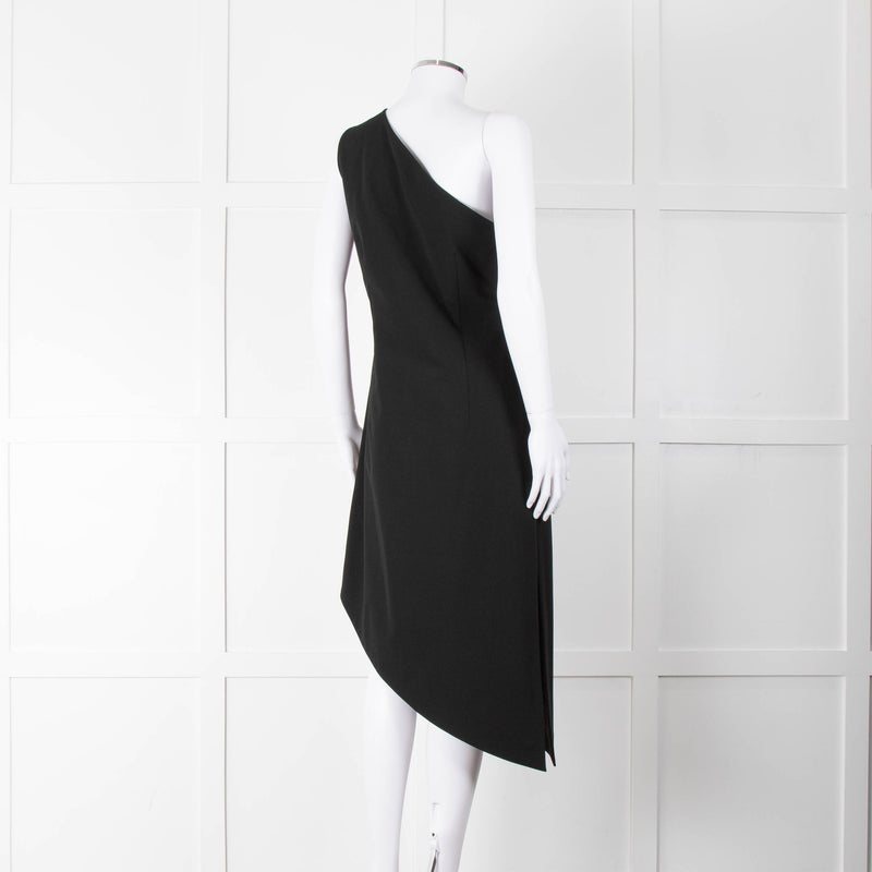 MM6 Maison Margiela Black One Shoulder Asymmetric Dress