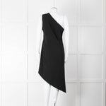 MM6 Maison Margiela Black One Shoulder Asymmetric Dress