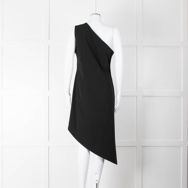 MM6 Maison Margiela Black One Shoulder Asymmetric Dress