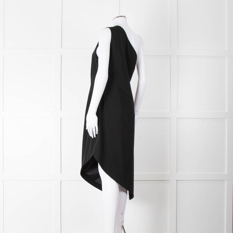 MM6 Maison Margiela Black One Shoulder Asymmetric Dress
