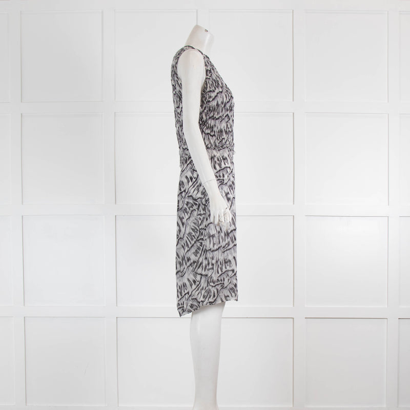 Bottega Veneta Grey Print Smock Sleeveless Dress