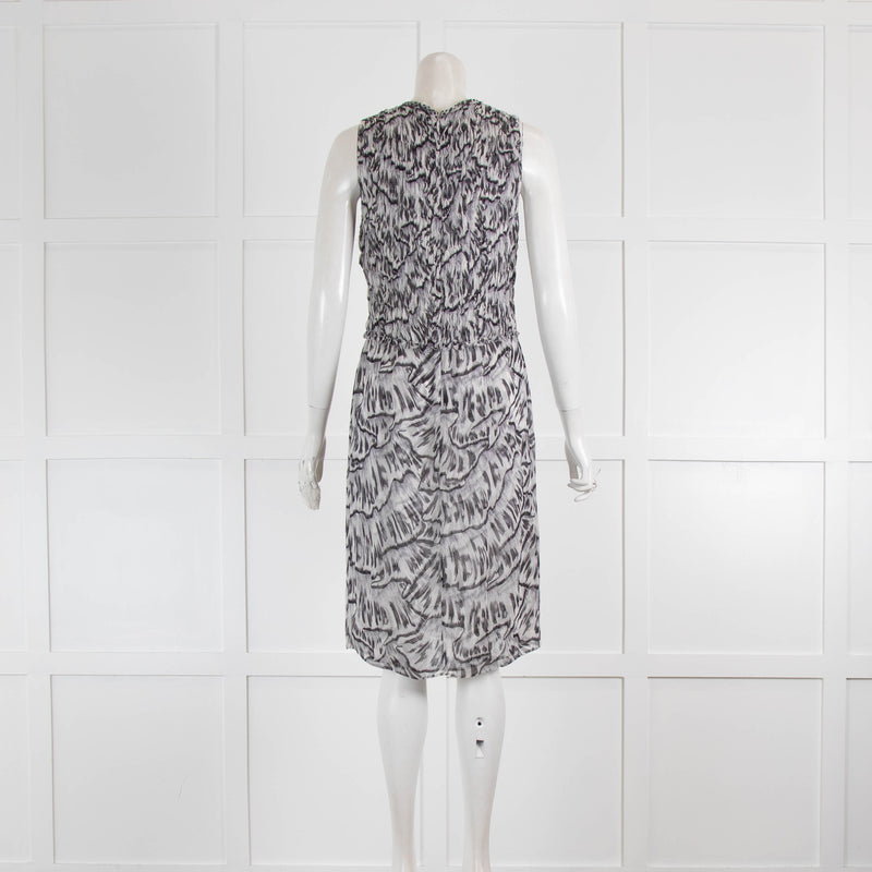 Bottega Veneta Grey Print Smock Sleeveless Dress