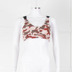 Varley Brown Cream Pink Camouflage Bra Top