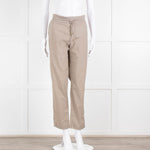 Fabiana Filippi Beige Draw String Cotton Blend Trousers