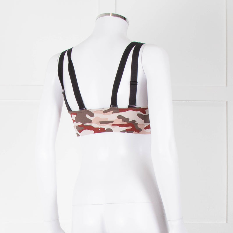 Varley Brown Cream Pink Camouflage Bra Top