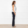 Anne Fontaine White Black Lace Ruffle Trim Sleeveless Top