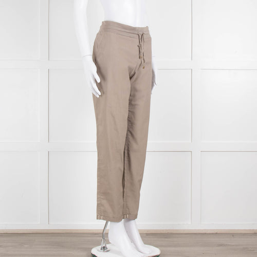 Fabiana Filippi Beige Draw String Cotton Blend Trousers