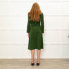 Siyu Green Corduroy Long Sleeve Dress
