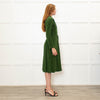 Siyu Green Corduroy Long Sleeve Dress
