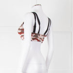 Varley Brown Cream Pink Camouflage Bra Top