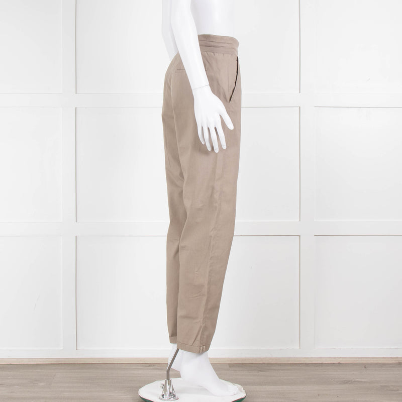 Fabiana Filippi Beige Draw String Cotton Blend Trousers