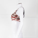 Varley Brown Cream Pink Camouflage Bra Top