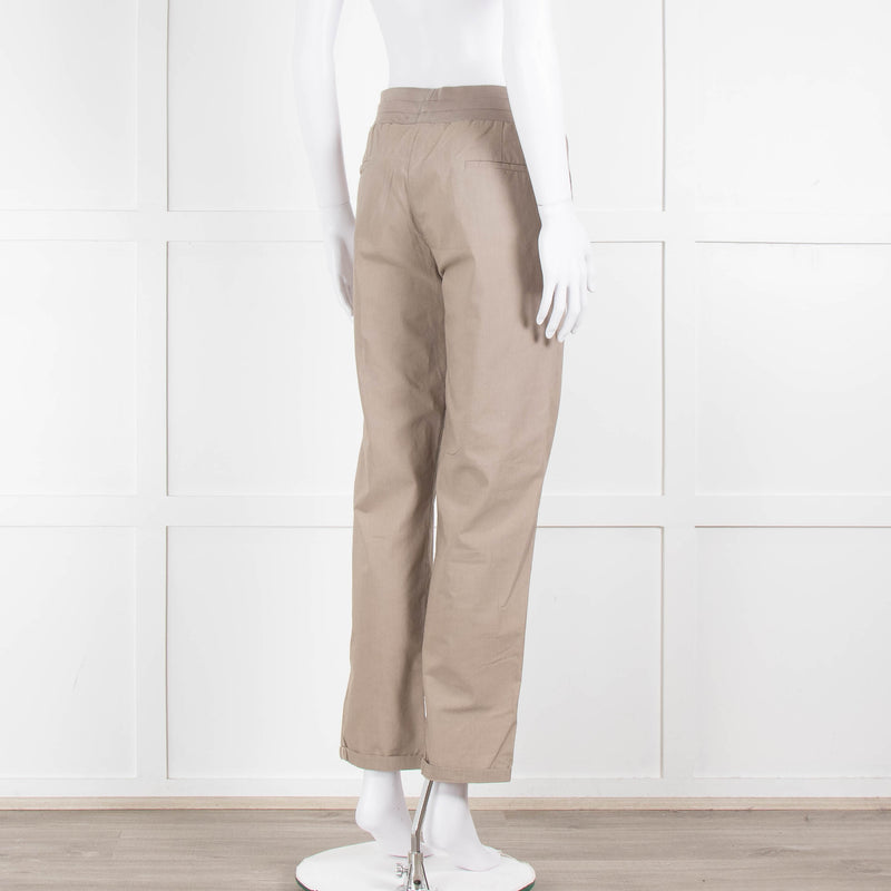 Fabiana Filippi Beige Draw String Cotton Blend Trousers