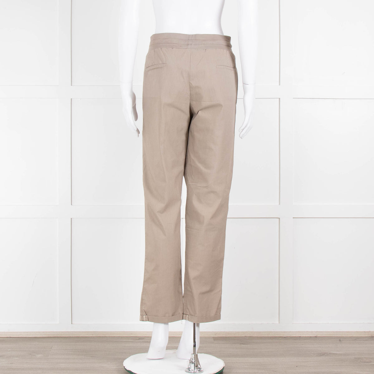 Fabiana Filippi Beige Draw String Cotton Blend Trousers