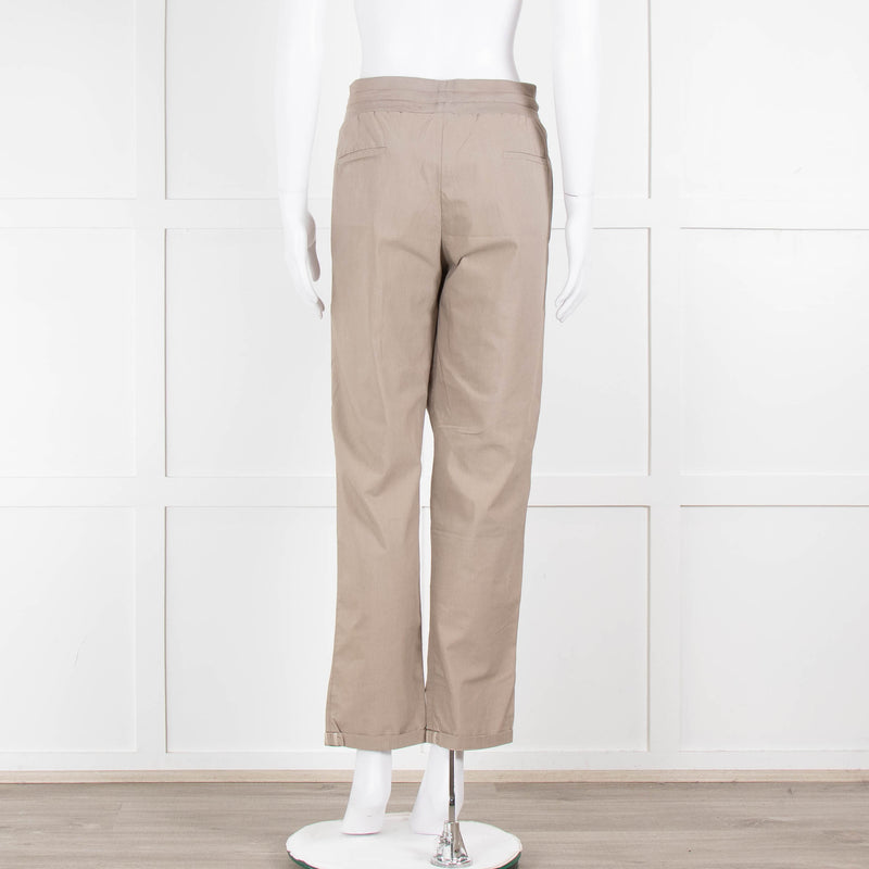 Fabiana Filippi Beige Draw String Cotton Blend Trousers