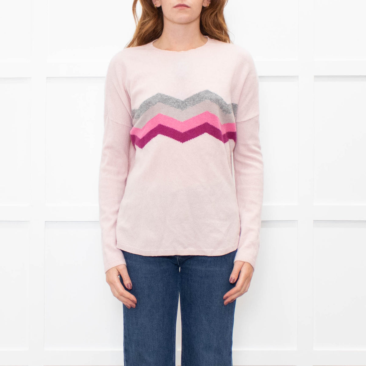 Wyse Pale Pink Grey Cashmere Sweater