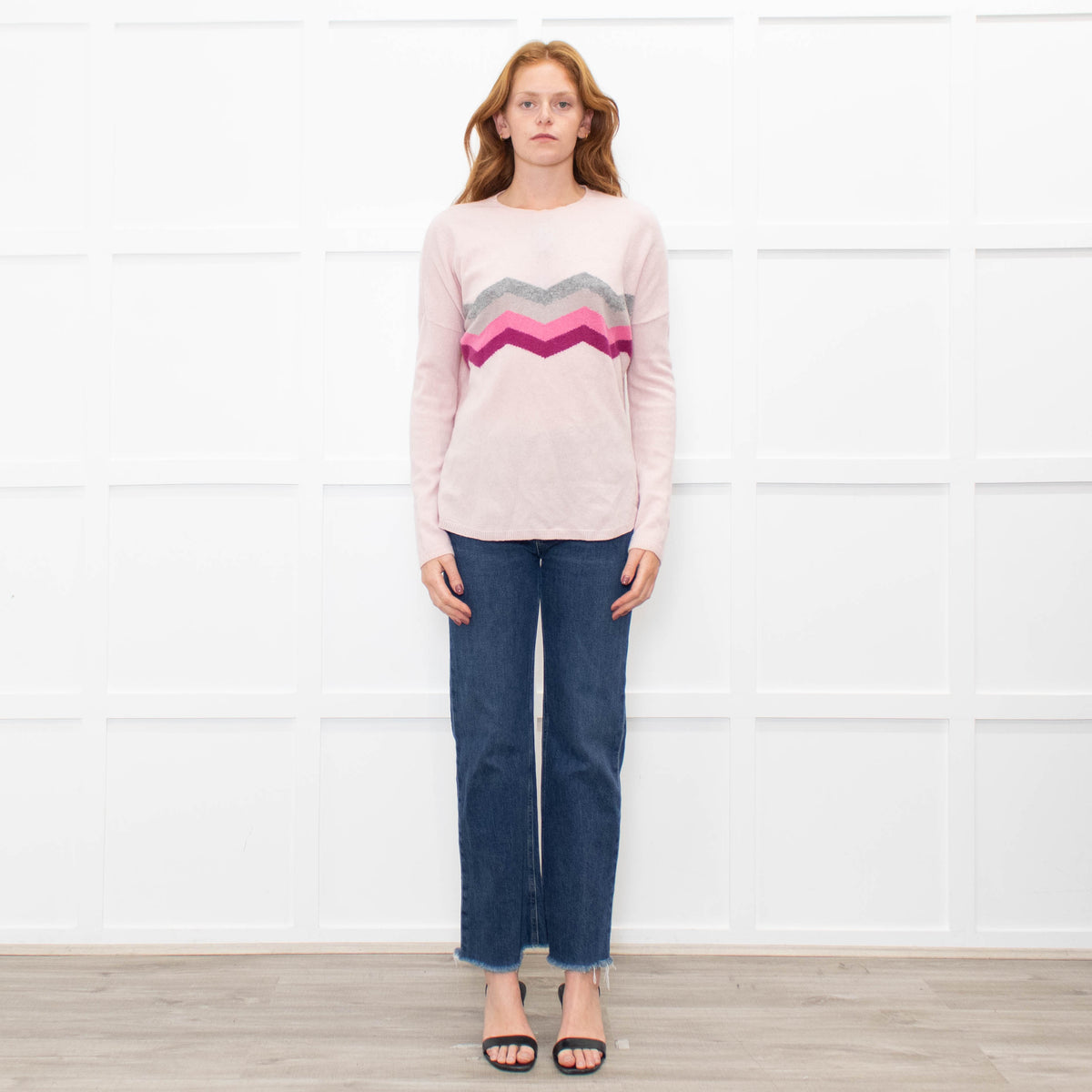 Wyse Pale Pink Grey Cashmere Sweater
