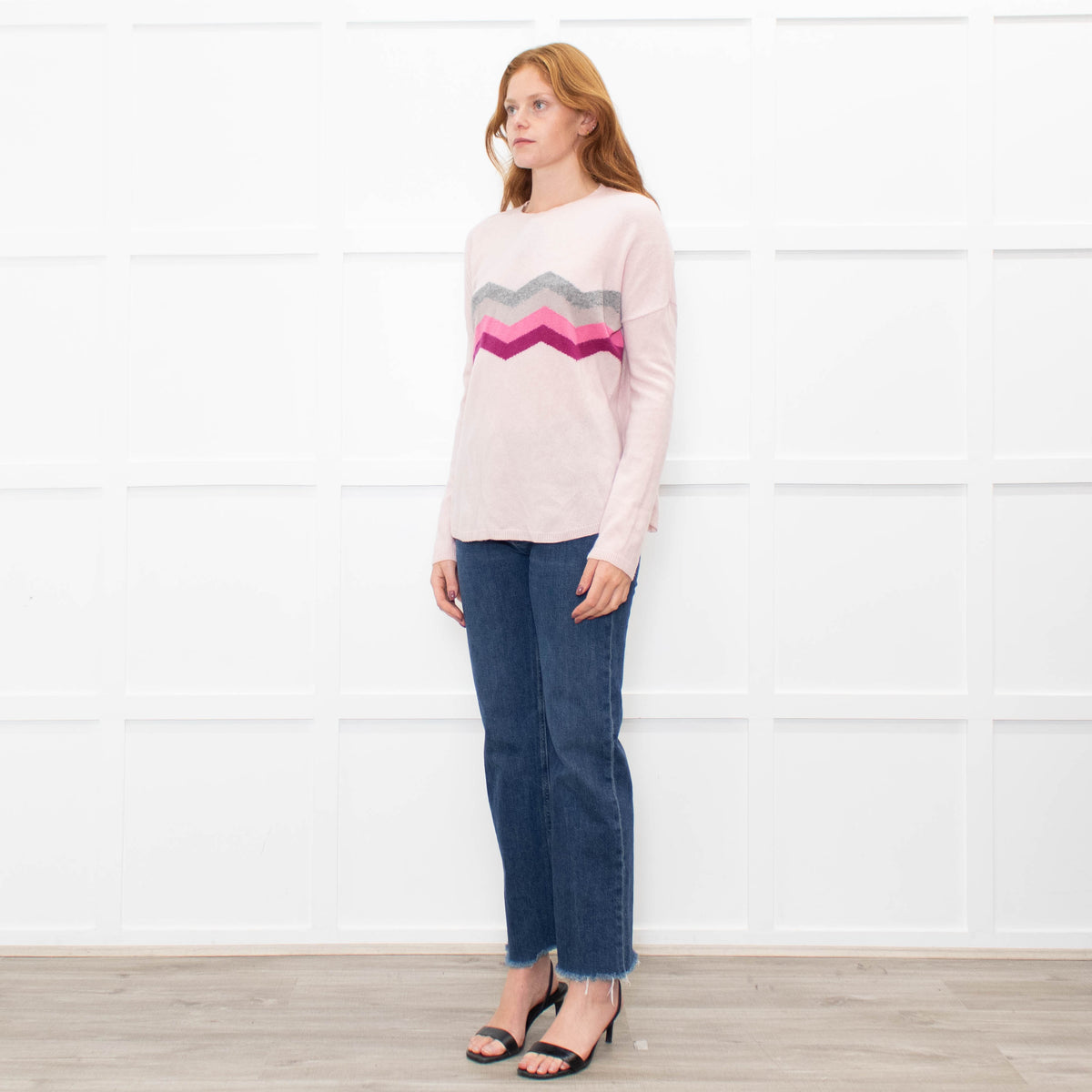 Wyse Pale Pink Grey Cashmere Sweater