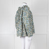 MIRTH Green Floral Gathered Neck Top