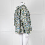 MIRTH Green Floral Gathered Neck Top