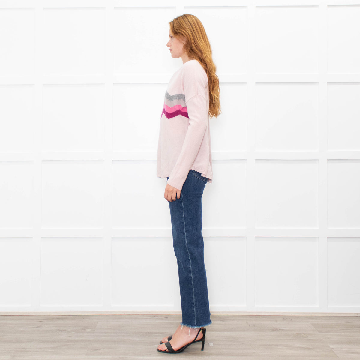 Wyse Pale Pink Grey Cashmere Sweater