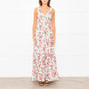 Me+Em Cream Coral Green Purple Paisley Strappy Maxi Dress