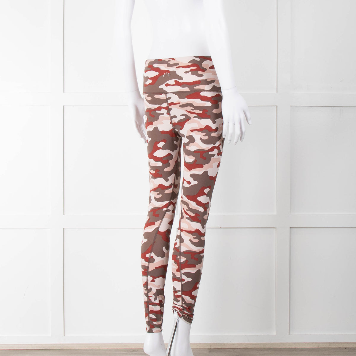 Varley Brown Cream Pink Camouflage Print Leggings