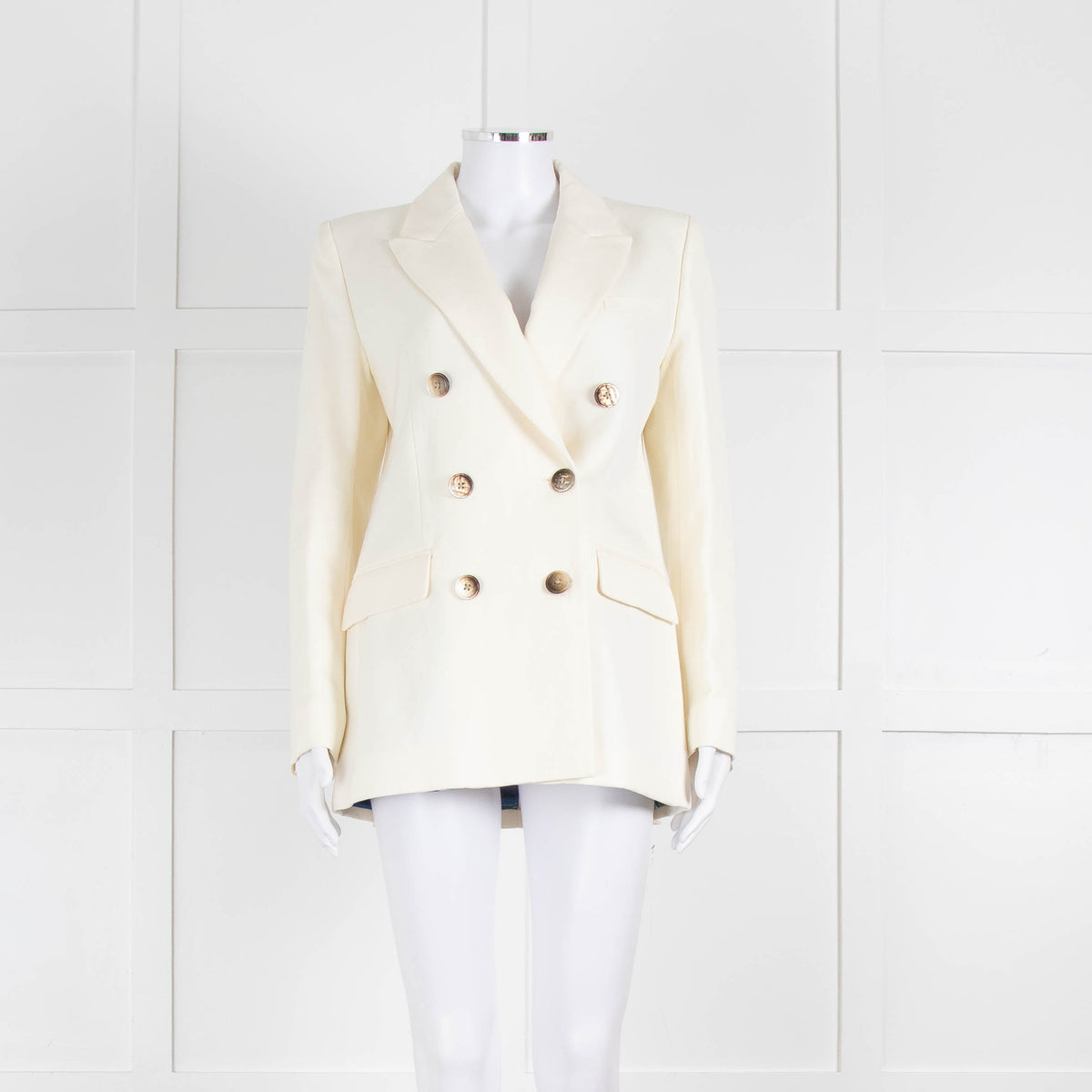 Racil Ivory Tailored Jacket Blue Floral Lining
