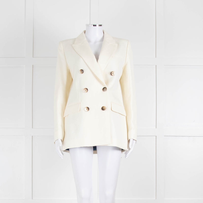 Racil Ivory Tailored Jacket Blue Floral Lining