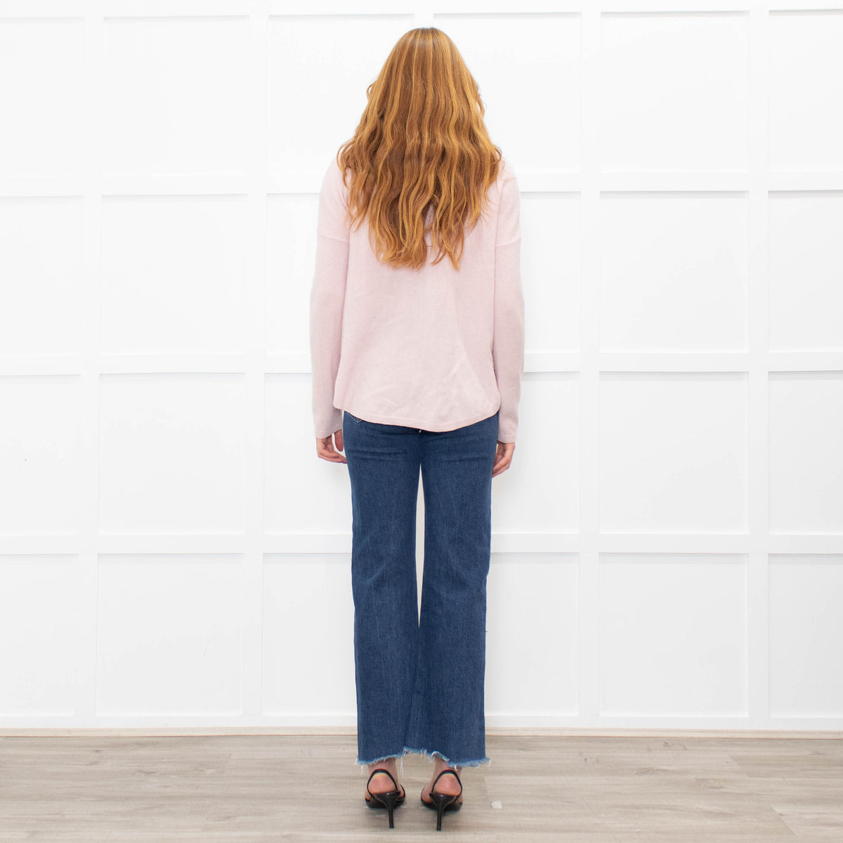 Wyse Pale Pink Grey Cashmere Sweater