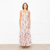 Me+Em Cream Coral Green Purple Paisley Strappy Maxi Dress