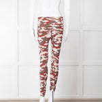 Varley Brown Cream Pink Camouflage Print Leggings