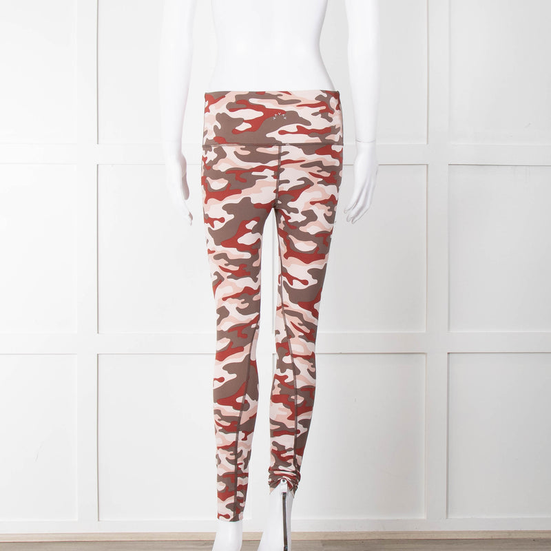 Varley Brown Cream Pink Camouflage Print Leggings