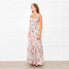 Me+Em Cream Coral Green Purple Paisley Strappy Maxi Dress