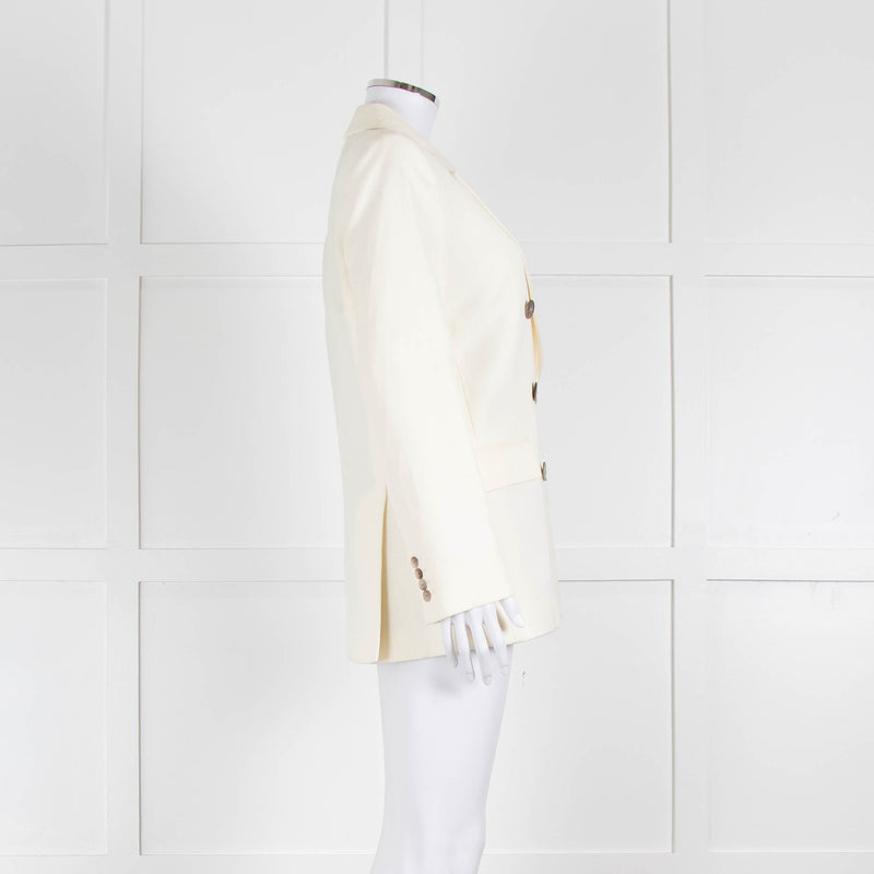 Racil Ivory Tailored Jacket Blue Floral Lining